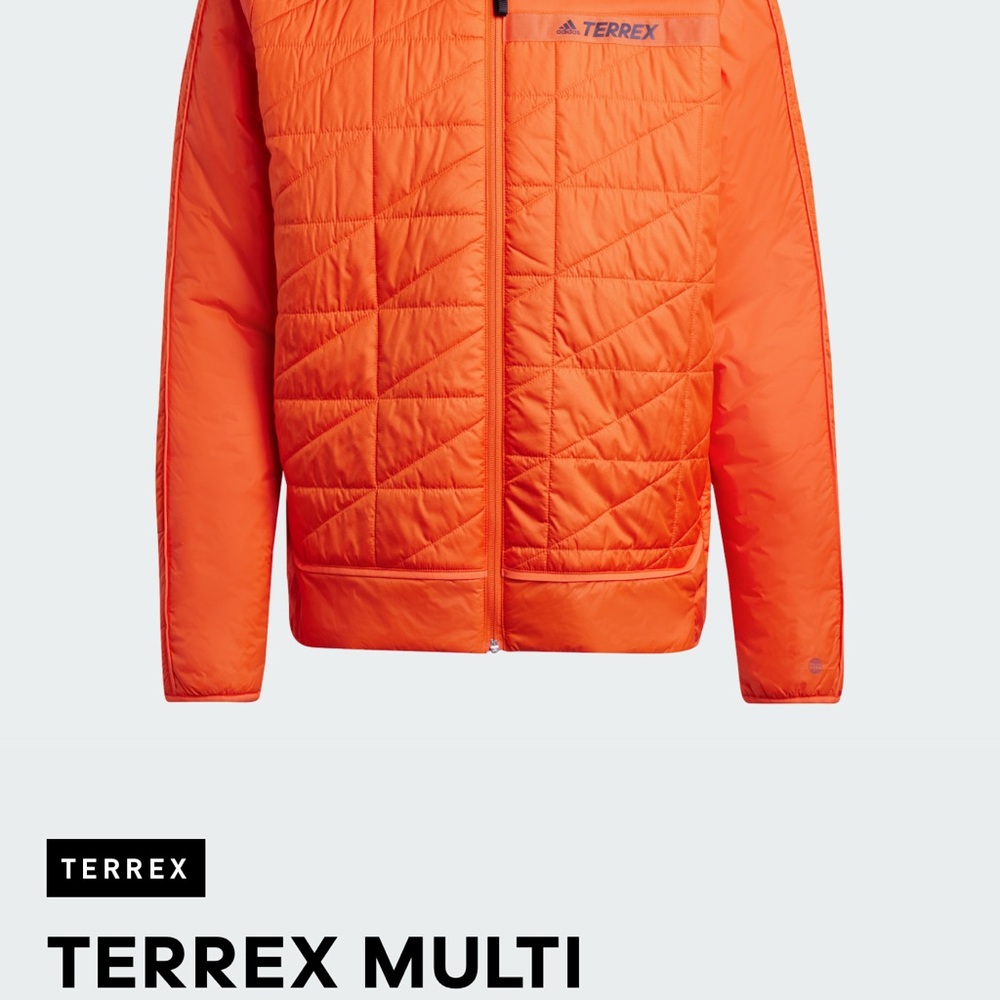 Adidas Orange Performance Quilted Jacket